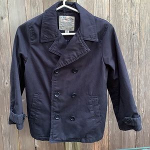 Children’s Place Navy Blue kids Pea Coat fully lined with poly fill & pockets
